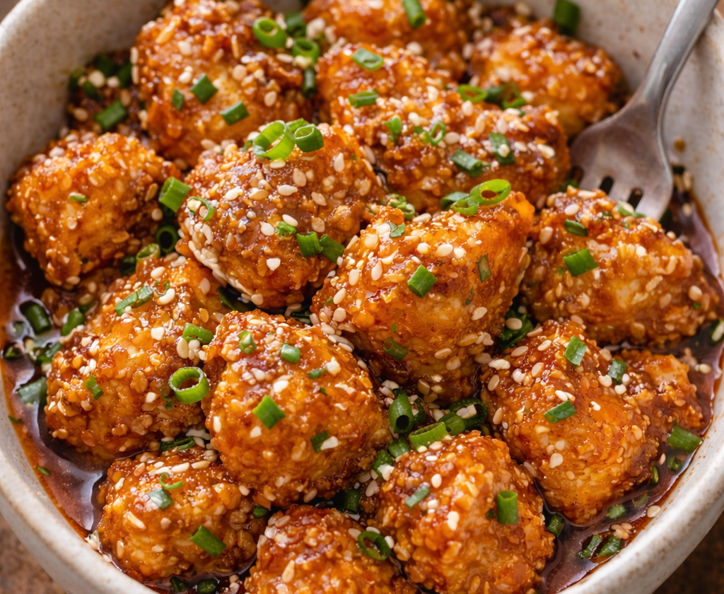 Knusprige Sesam-Soya Bites