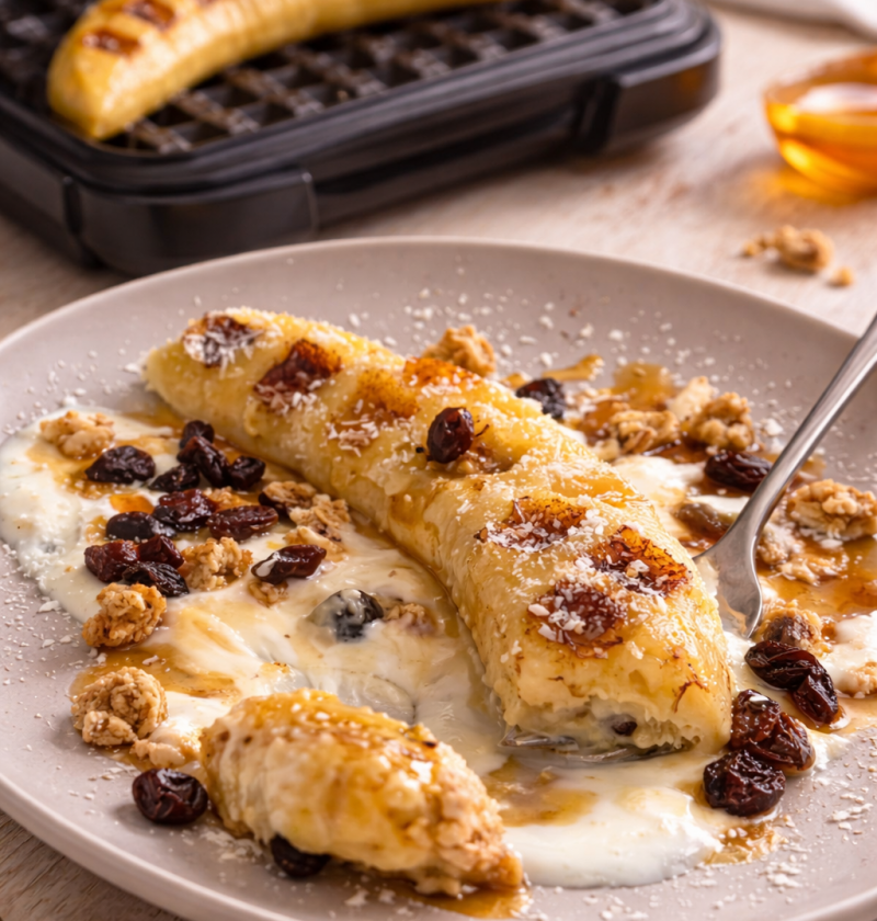 5-Minuten Bananen-Waffel (ohne Teig, nur 2 Zutaten)