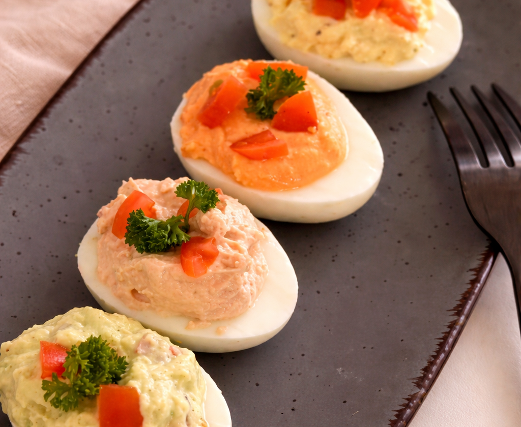 5-Minuten Gefüllte Eier (4 einfache Varianten mit extra Protein)