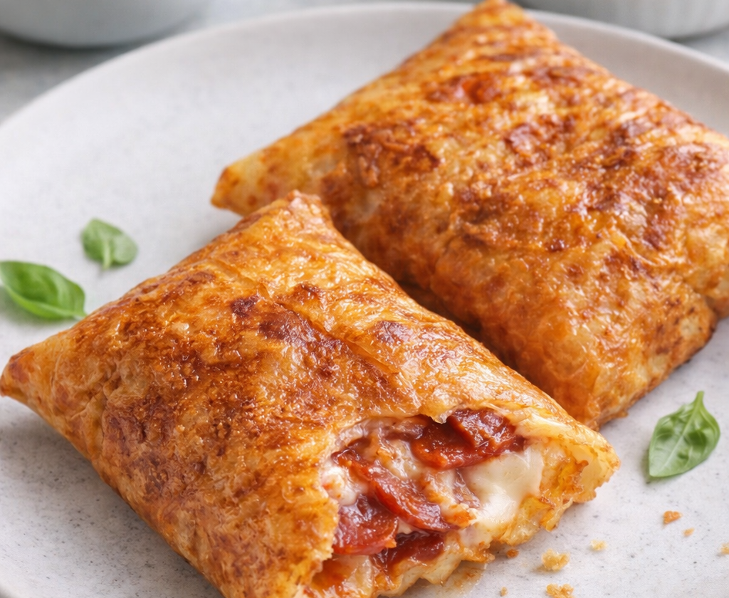 Airfryer Pizza-Pockets aus Reispapier (10-Minuten Snack)