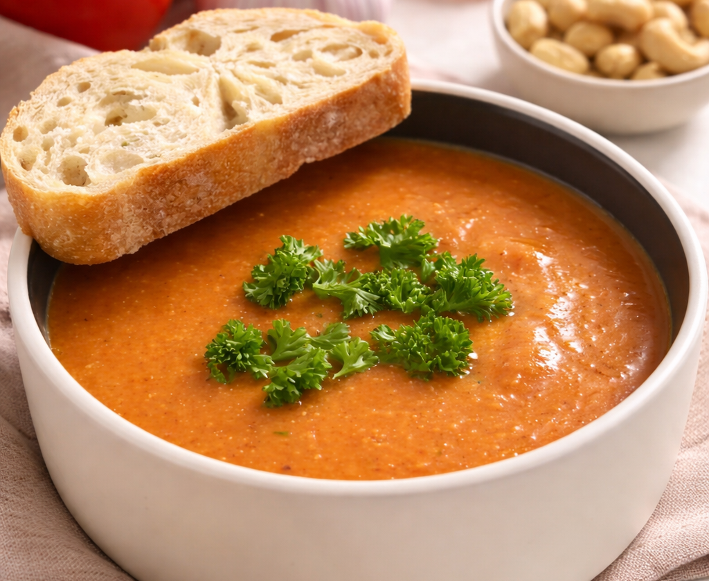 Geröstete Gemüse-Cashew-Suppe (Einfach & Aromatisch aus dem Ofen)