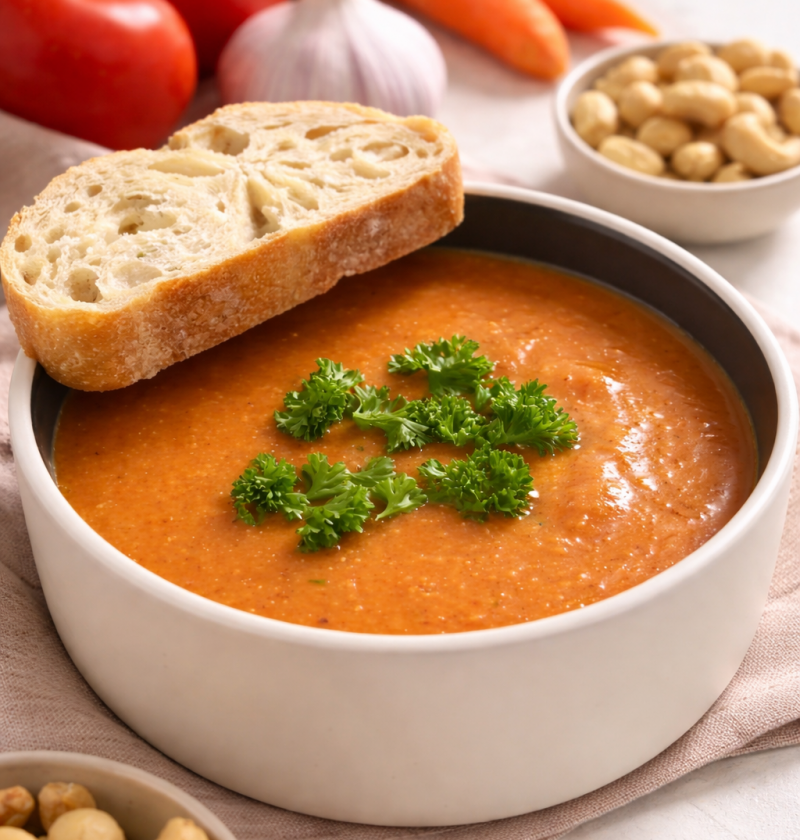 Geröstete Gemüse-Cashew-Suppe (Einfach & Aromatisch aus dem Ofen)