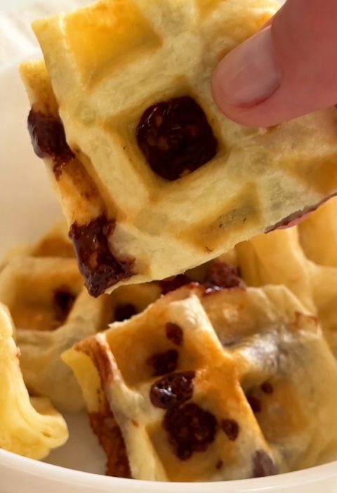 Choco Banana Waffle Bites aus dem Waffeleisen