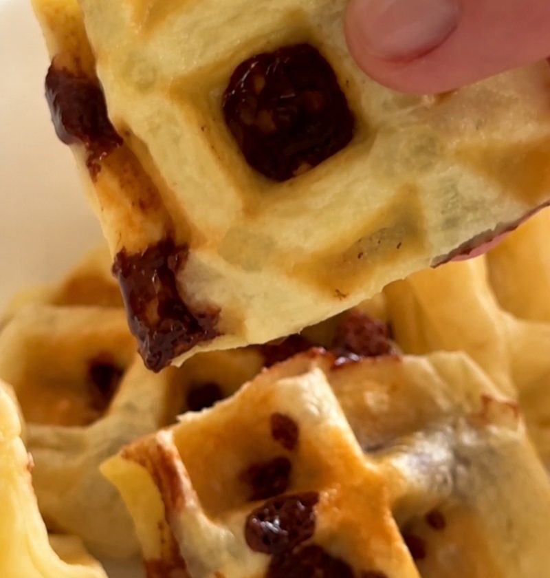 Choco Banana Waffle Bites aus dem Waffeleisen