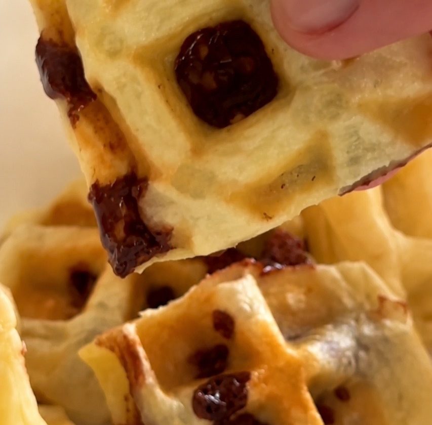 Choco Banana Waffle Bites aus dem Waffeleisen