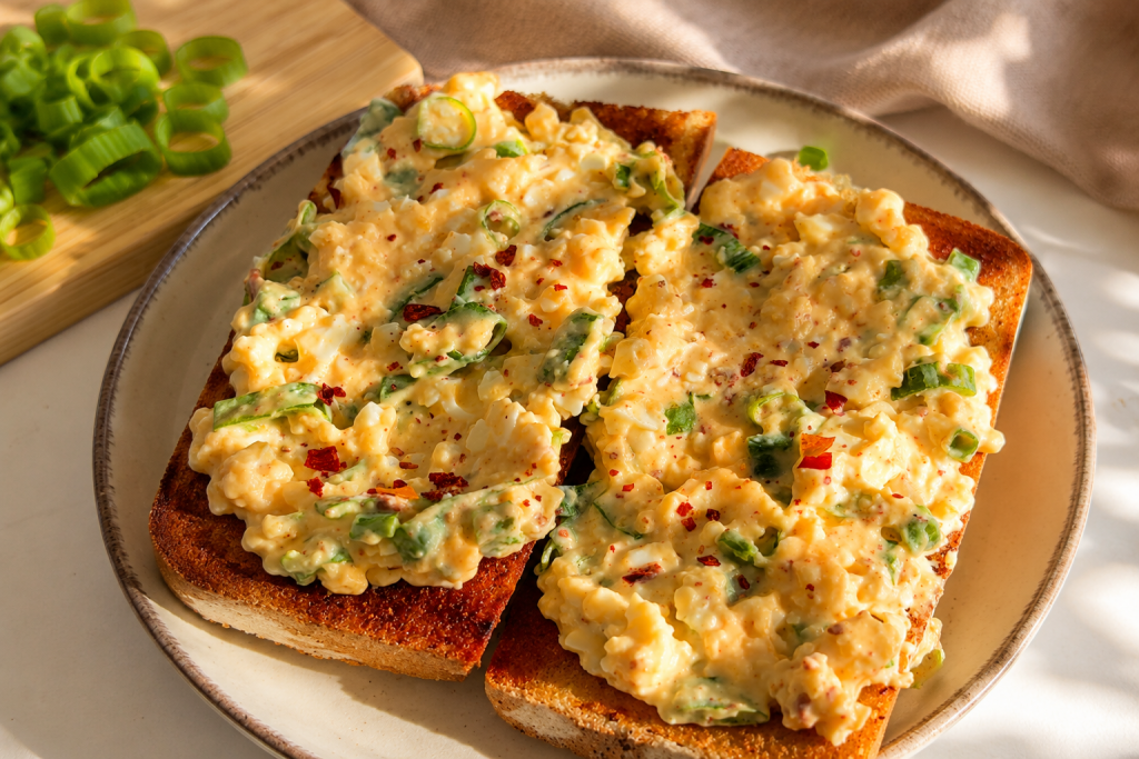 Cremiger Chili-Ei-Toast – Einfaches Frühstück mit griechischem Joghurt