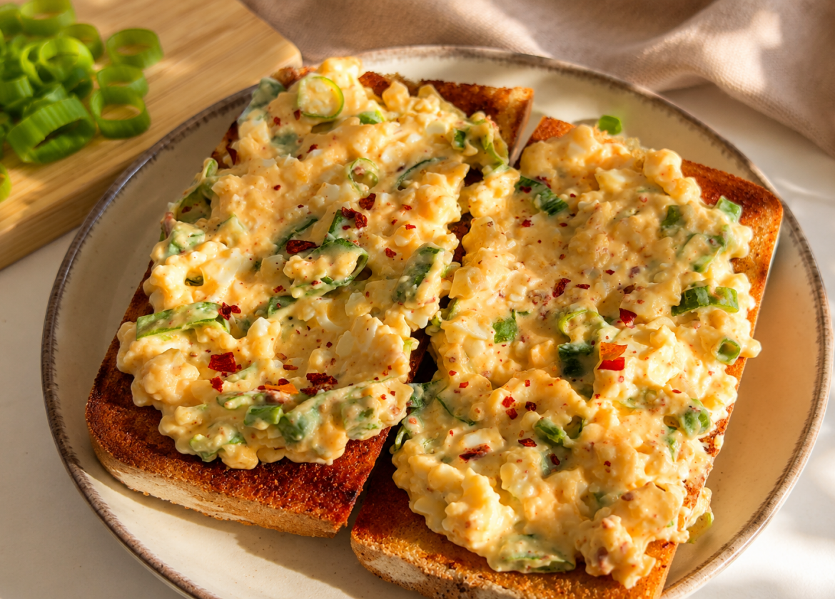 Cremiger Chili-Ei-Toast – Einfaches Frühstück mit griechischem Joghurt