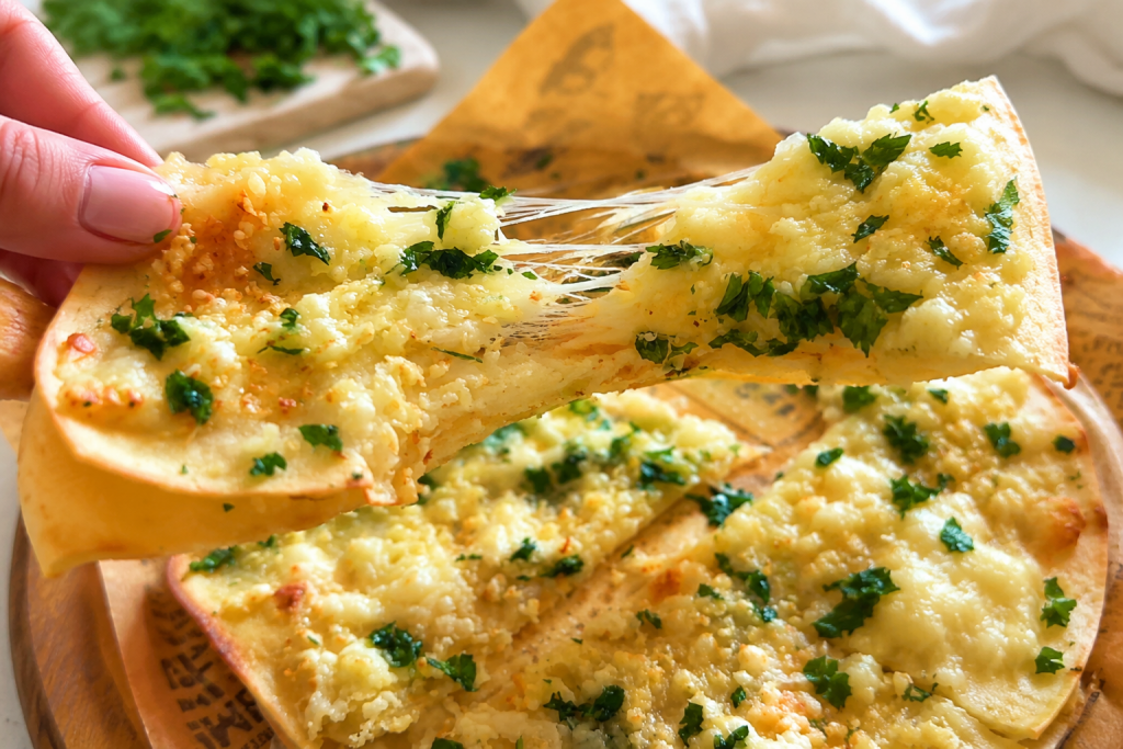 Airfryer Tortilla-Knoblauchbrot mit selbstgemachter Knoblauchbutter