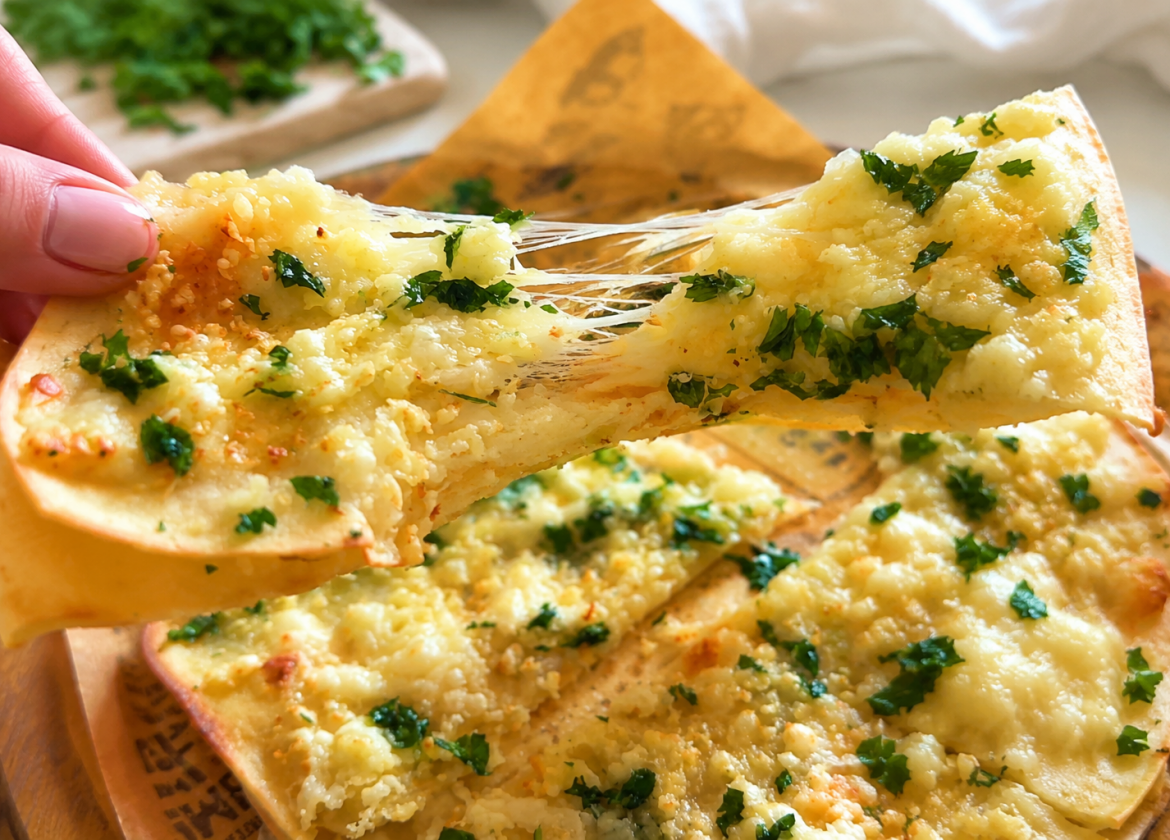 Airfryer Tortilla-Knoblauchbrot mit selbstgemachter Knoblauchbutter
