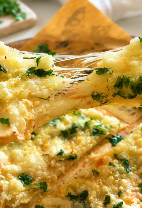 Airfryer Tortilla-Knoblauchbrot mit selbstgemachter Knoblauchbutter